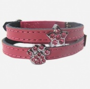 Charm Cat Collar - Pink Leather